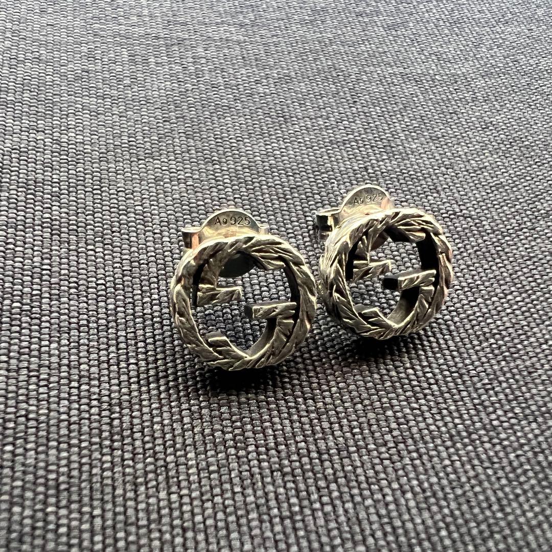美品✨グッチ インターロッキング アラベスク ピアス 両耳 シルバー 925
