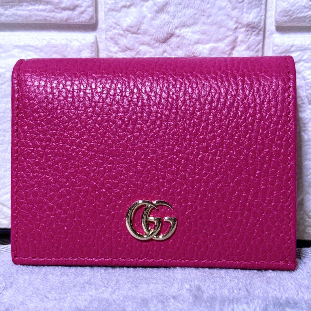 【未使用】GUCCI 折り財布 プチマーモント GG ゴールド金具 小銭入れ