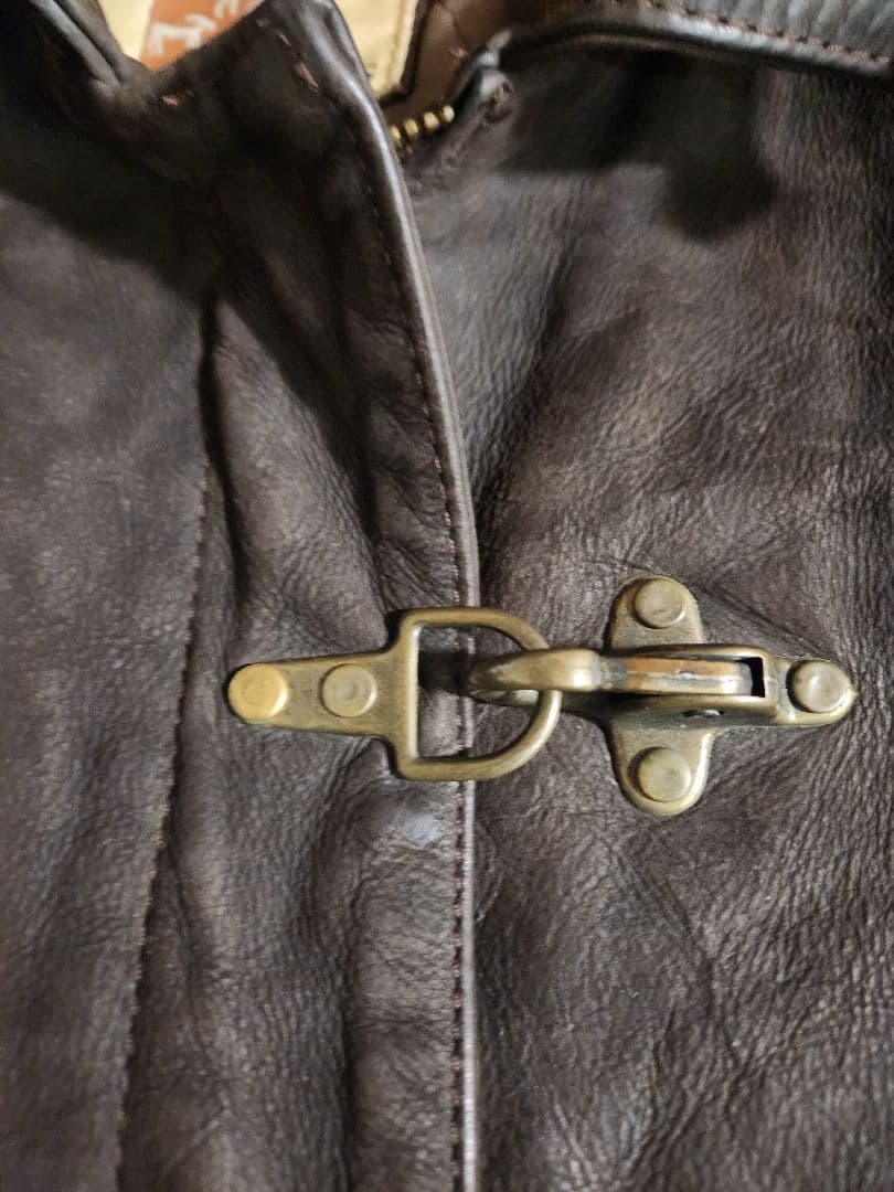 ★短丈★　ユーロ　ファイヤーマンレザージャケット 脱着可 フード付き