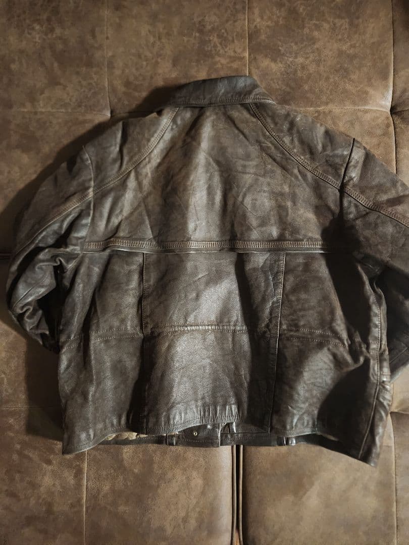 ★短丈★　ユーロ　ファイヤーマンレザージャケット 脱着可 フード付き