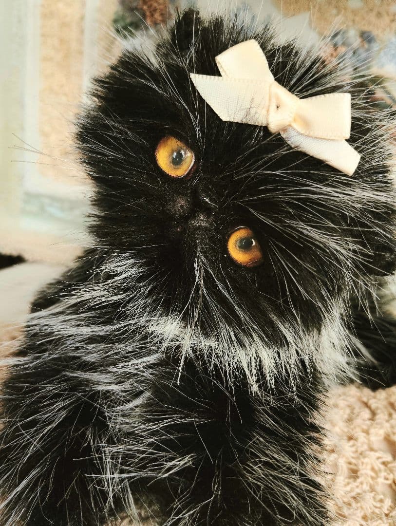 ふわふわ♡黒猫スイーツちゃん♡子猫♡アートドール♡ぬいぐるみ♡