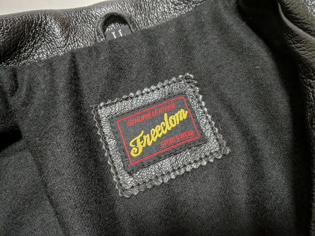 FREEDOM フリーダム 襟付きシングルレザージャケット ゴートレザー LL