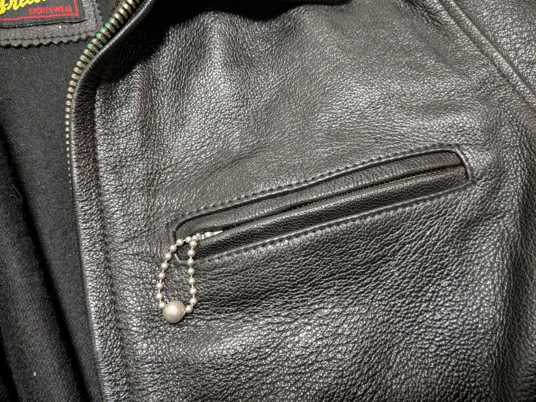 FREEDOM フリーダム 襟付きシングルレザージャケット ゴートレザー LL