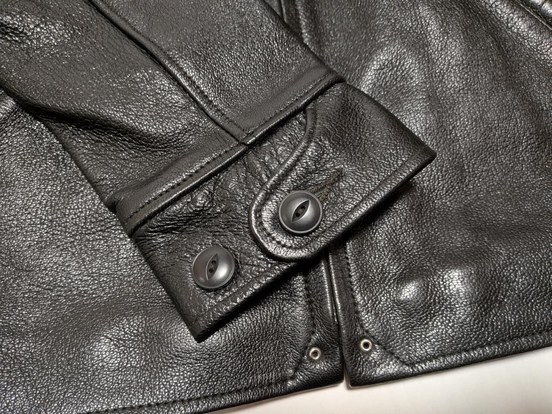 FREEDOM フリーダム 襟付きシングルレザージャケット ゴートレザー LL