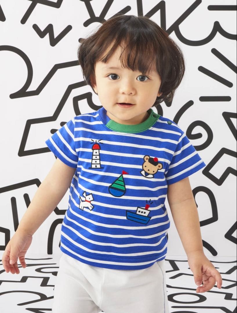 familiar ファミリア Tシャツ 半袖 ボーダー 90cm 新品 タグ付き