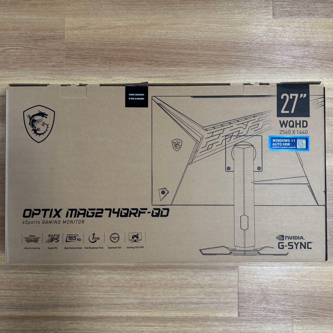 MSI MAG274QRF-QD ゲーミングモニター 27インチ WQHD
