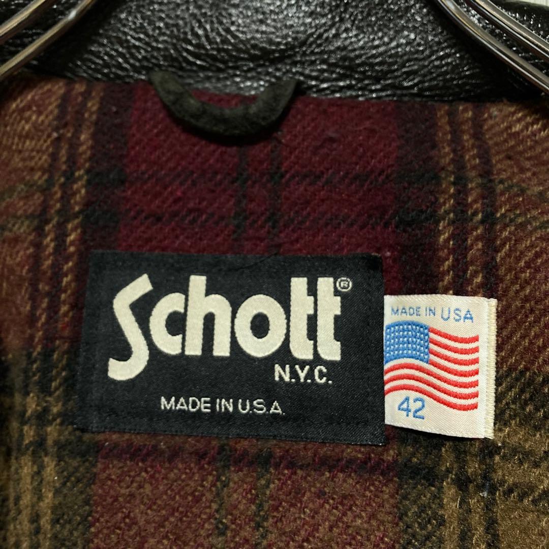 Schott ショット　シングルライダース　42 ダークブラウン　681