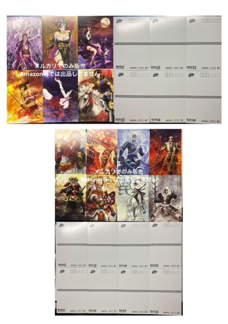 戦国無双　ポストカード　戦国無双4 DX 15周年記念BOX　ステッカー