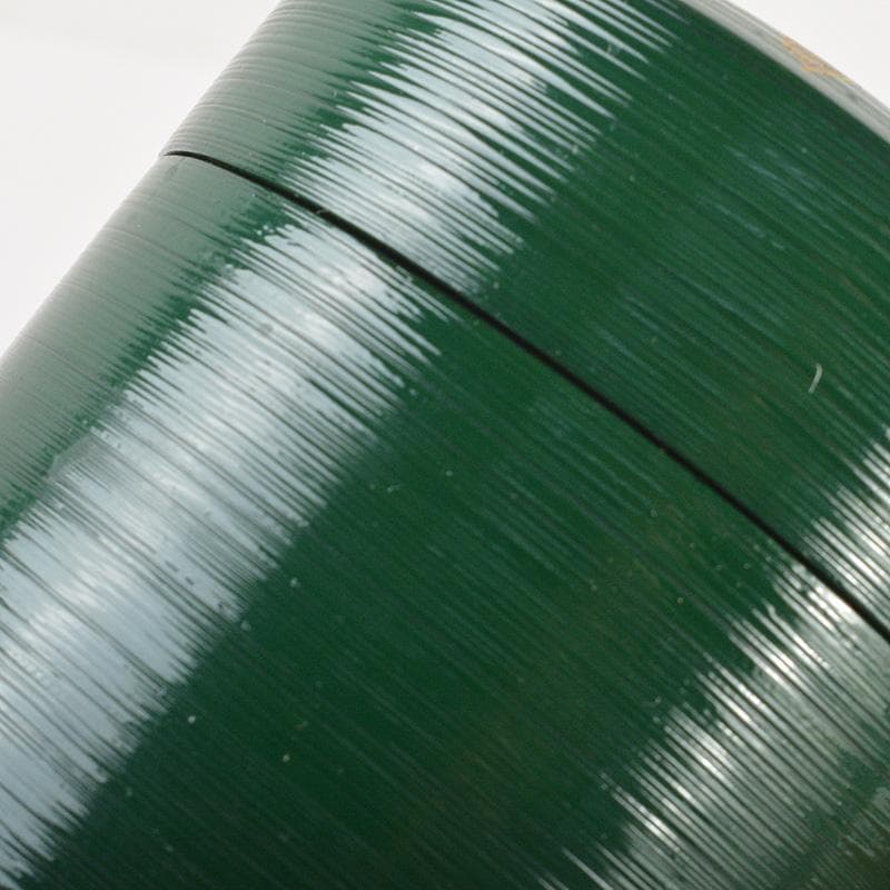 茶道具　蒔絵師　景雲作　青漆刷毛目塗　螺鈿装飾　双鶴蒔絵　雪吹　共箱　V6437