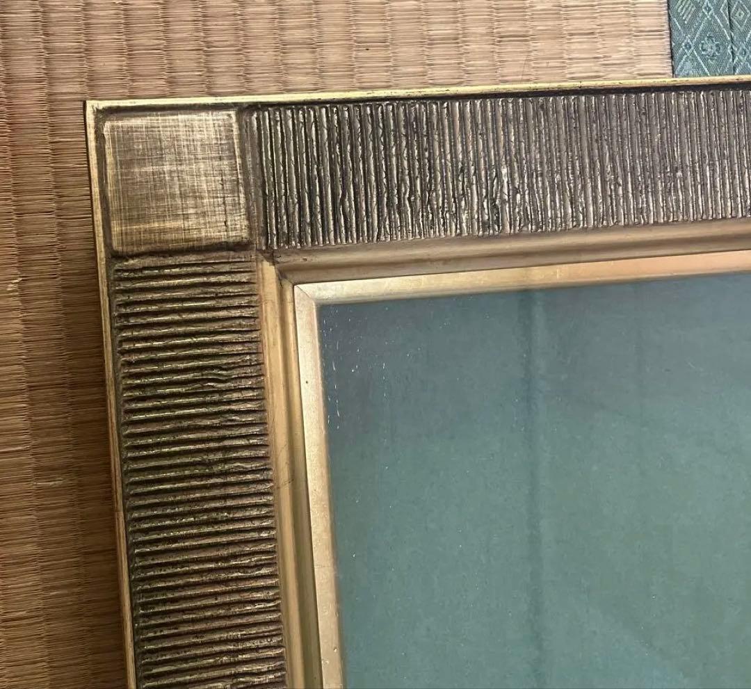 金色と黒色の油彩額縁　F15