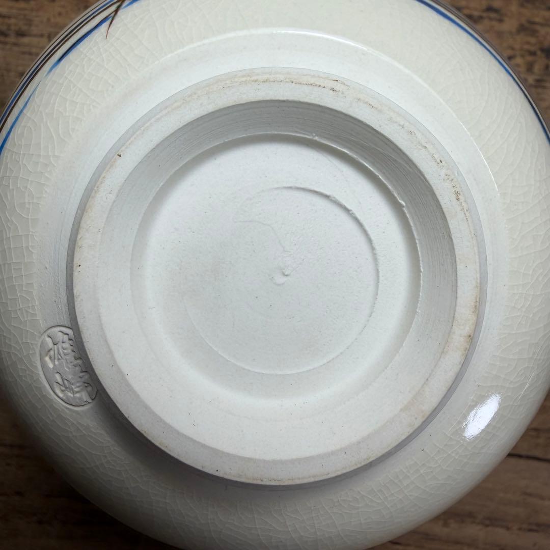 a766 送料込 色絵 竜田川ノ画 脇田雄峰造 在銘 四方桟共箱 茶道具 抹茶碗