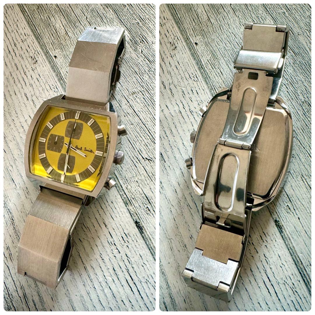 【電池交換済】Paul Smith ポールスミス クロノグラフ 腕時計 イエロー