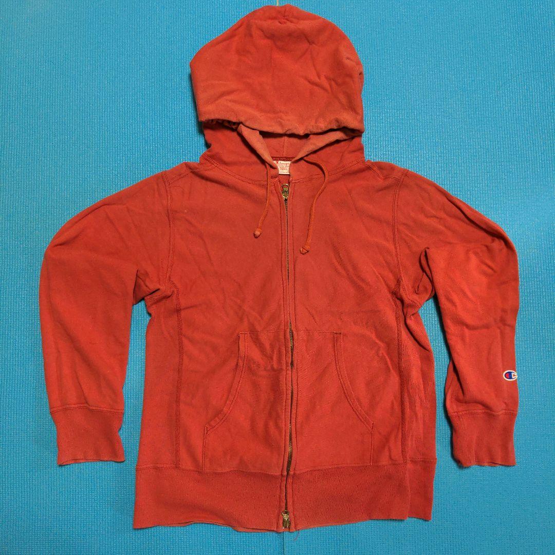 ビンテージ チャンピオン ジップパーカー レッド S