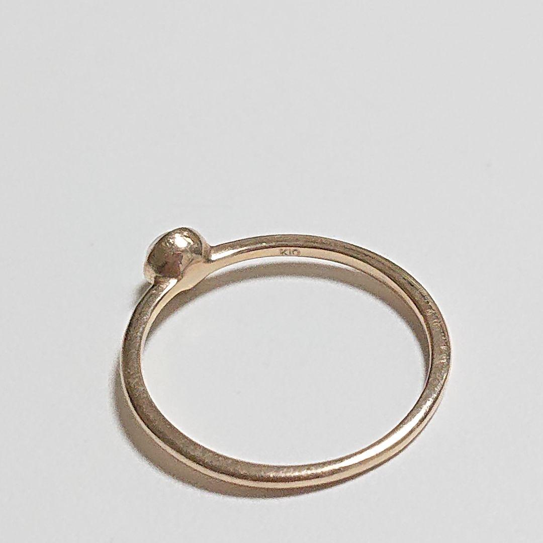 k10イエローゴールド ムーンストーン リング ピンキー 10金 6月誕生石