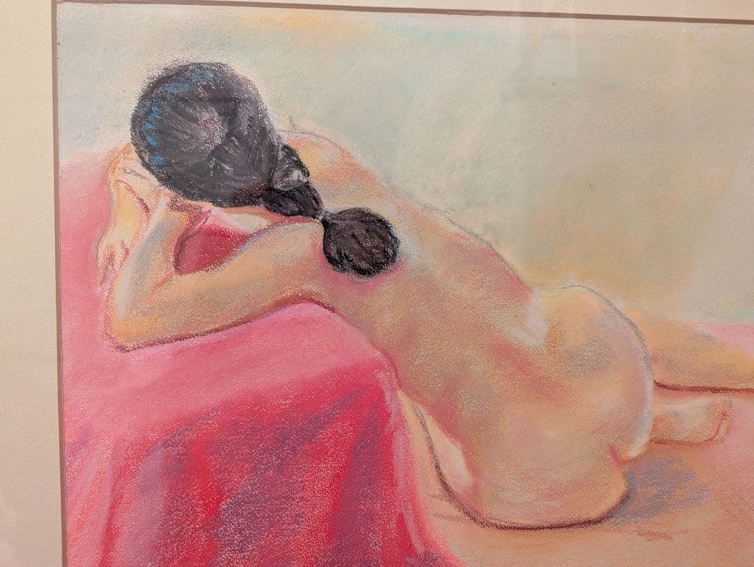 パステル画 木製額ガラス入り