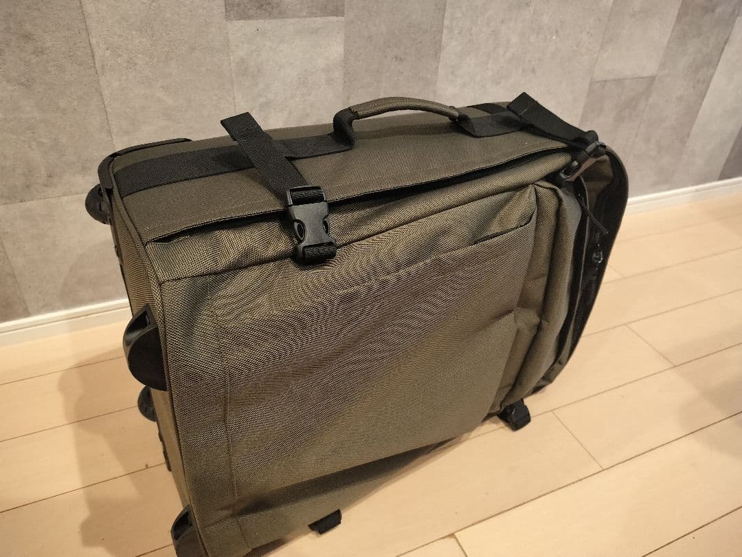 【美品】無印良品 撥水ソフトキャリーケース 40L　カーキ色
