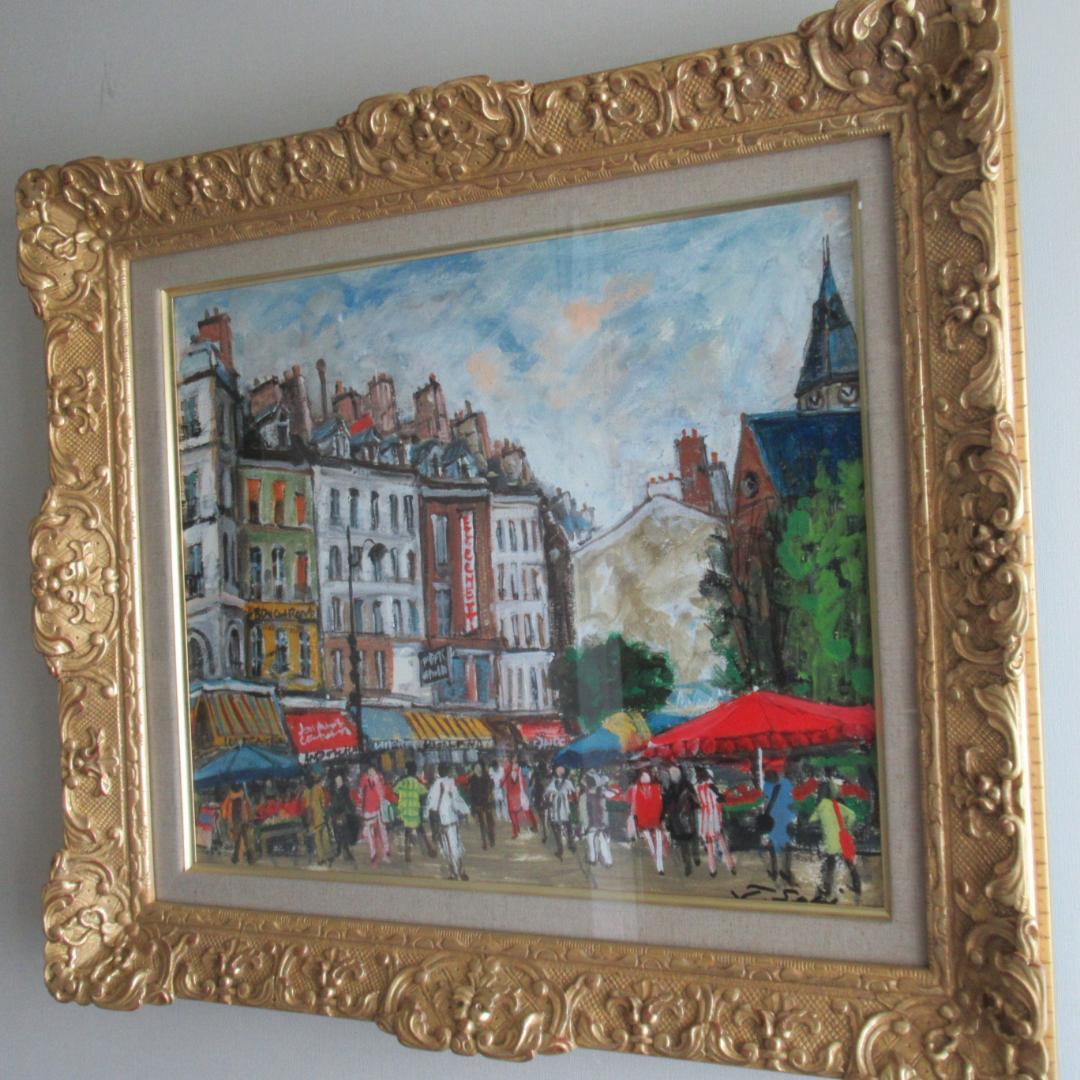 真作保証　関拓司　「朝市のムフタール」　F8号