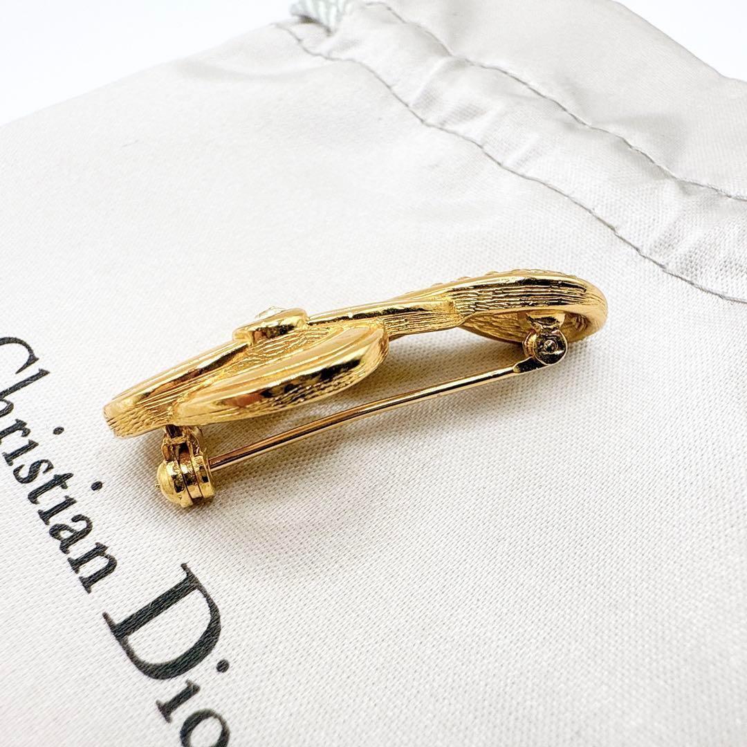 2596-4 極美品✨Dior　ブローチ　CD　ロゴ　希少　刻印