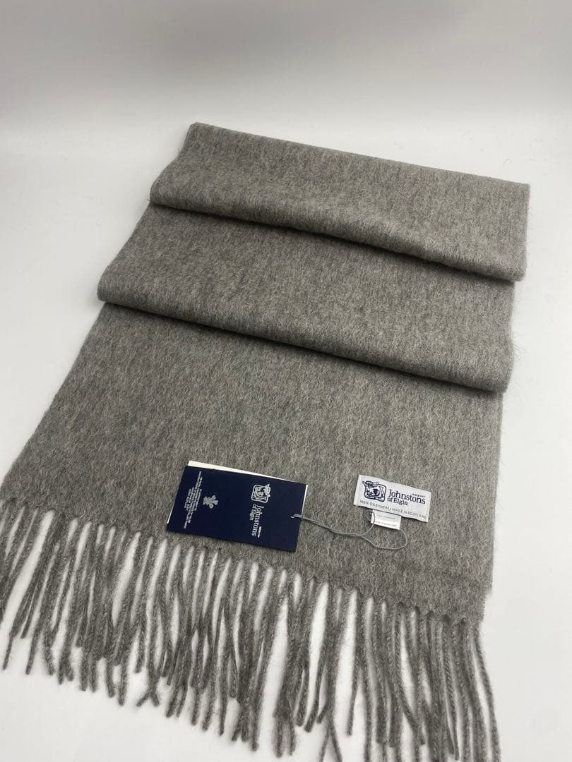 ジョンストンズ JOHNSTONS マフラー 中判ストール　スカーフ　グレー