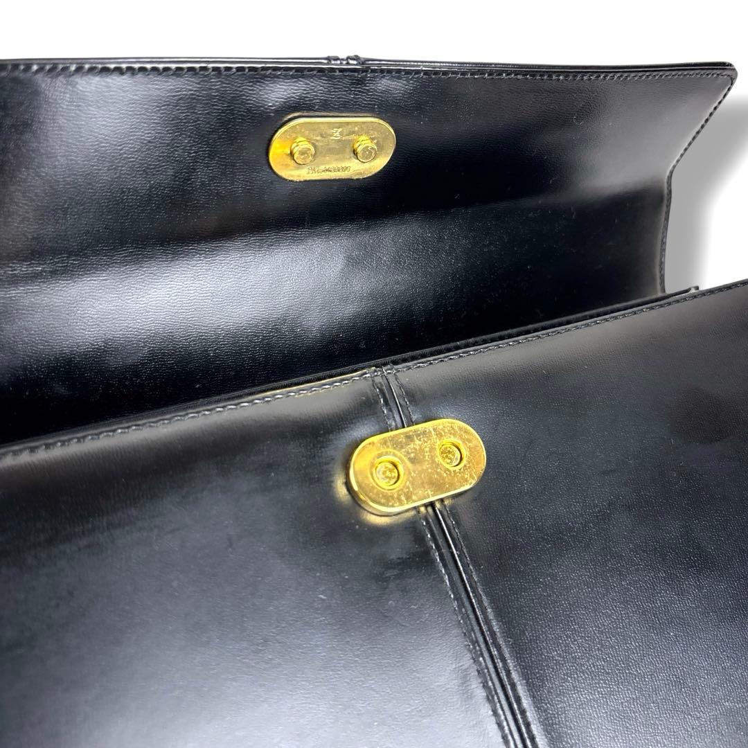 極美品 イブサンローラン カサンドラ ハンドバック レザー ロゴ YSL 黒