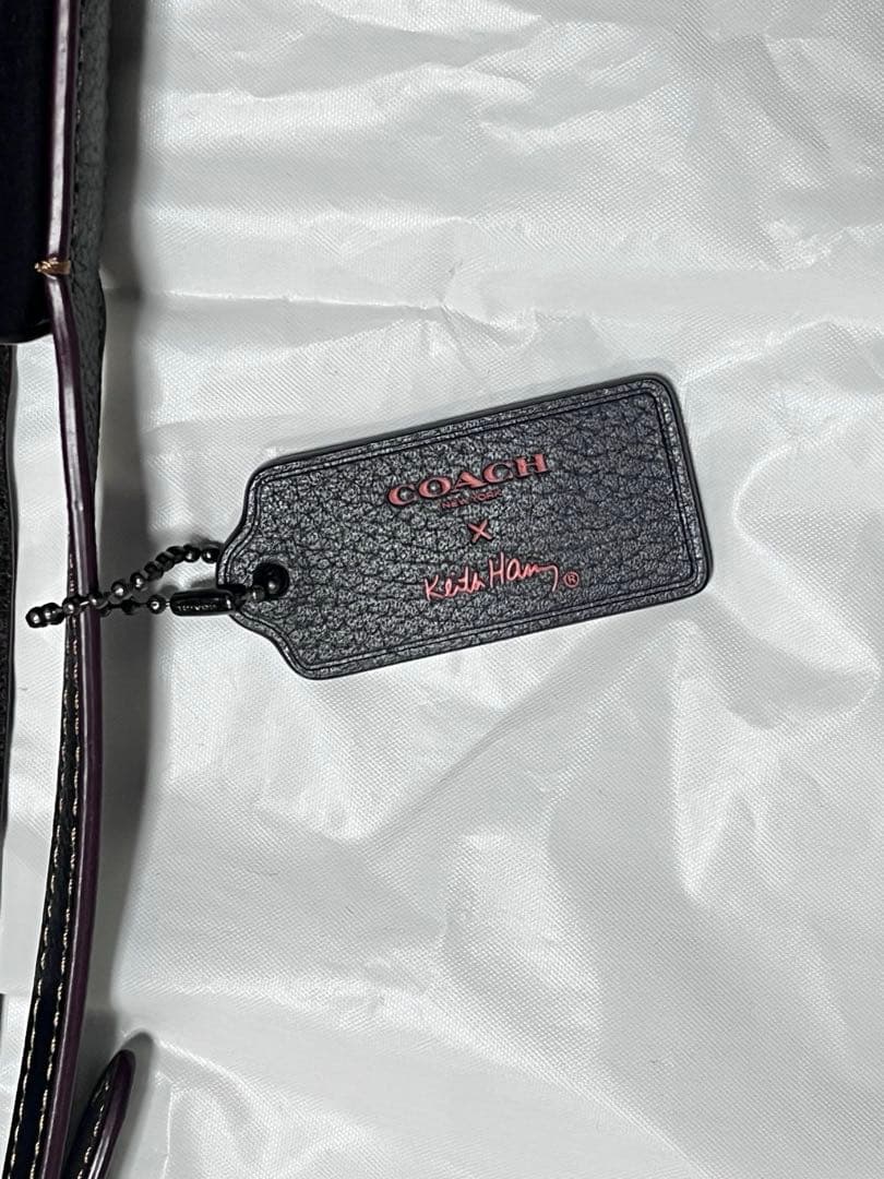 COACH ショルダーバッグ キースヘリング レザー ブラック
