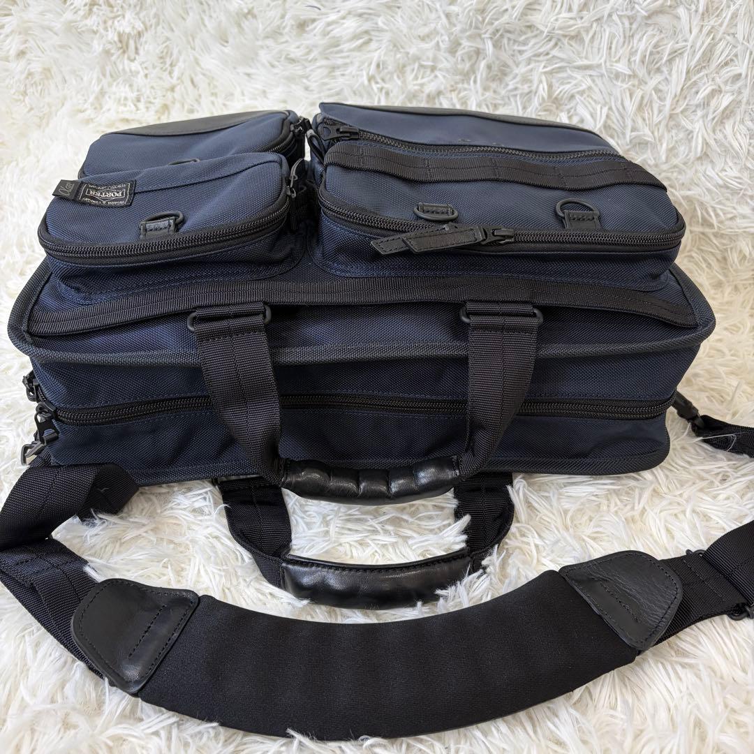 【新品同様】現行 PORTER×αGEL 2way ビジネスバッグ ネイビー