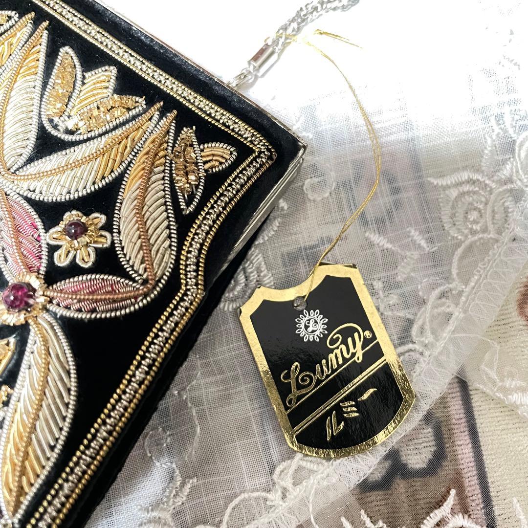 未使用　皇室御用達　Lumy はしもと 天然石　ビーズバッグ パーティー