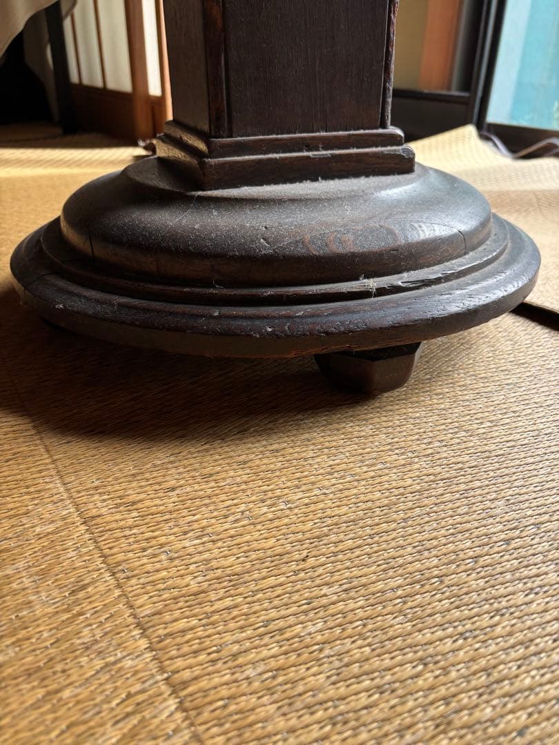 三越製 アンティーク銅板木製テーブル ビンテージ