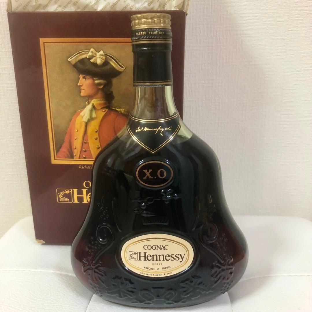 古酒　Hennessy XO ブランデー　金キャップ　グリーンボトル
