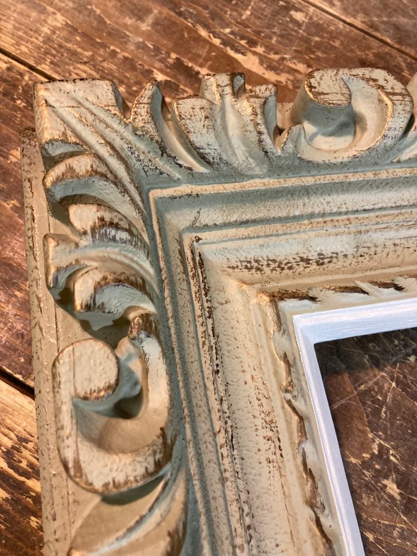 h 額縁　壁掛けインテリア　ヴィンテージ　アンティーク調　木製　ヨーロピアン風