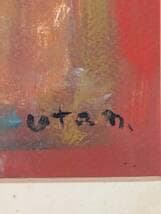 【真作】絵画　油彩10号　赤の静物　花と麦の彩り　深紅の背景に咲く命　Y30