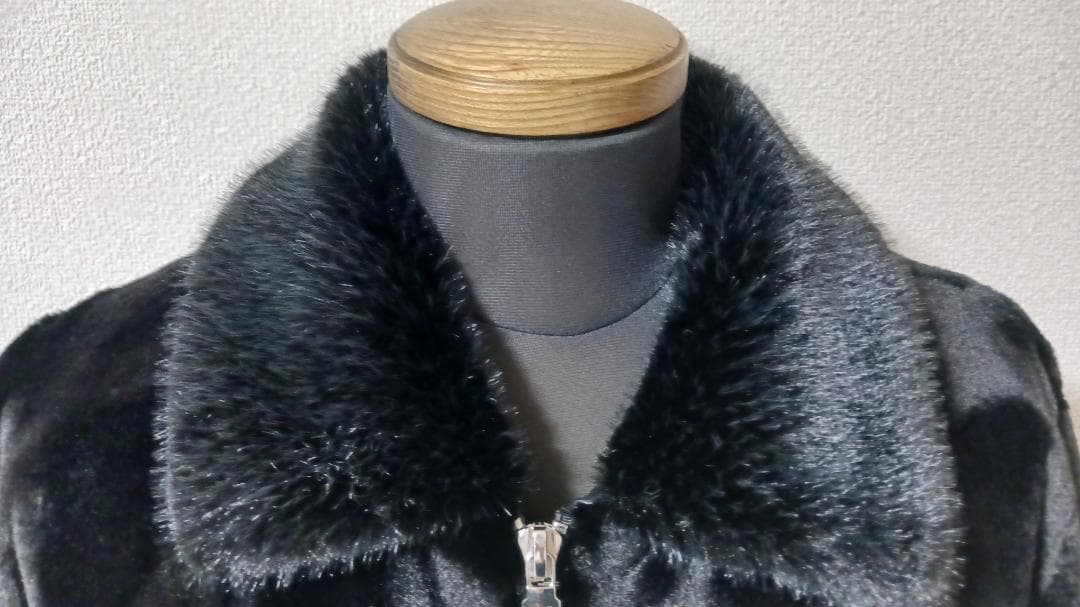 イタリア製 ミンク ＆ カシミヤ混 ファーコート 毛皮 厚手 防寒 日本サイズL