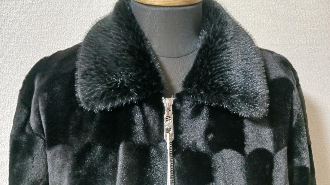 イタリア製 ミンク ＆ カシミヤ混 ファーコート 毛皮 厚手 防寒 日本サイズL