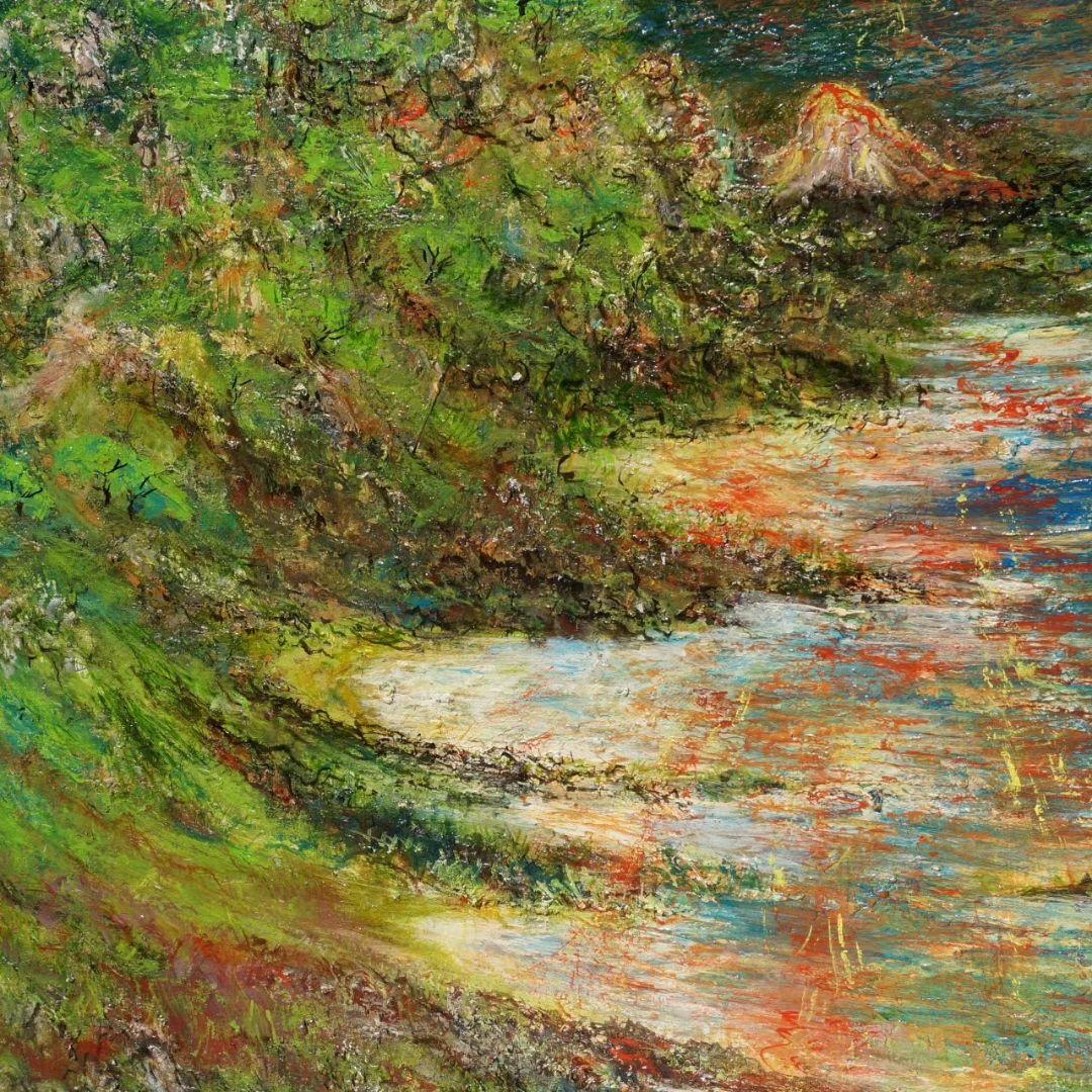 「夕日」 大きな絵画 油絵 F80号 風景画 瀬戸内海 迫力