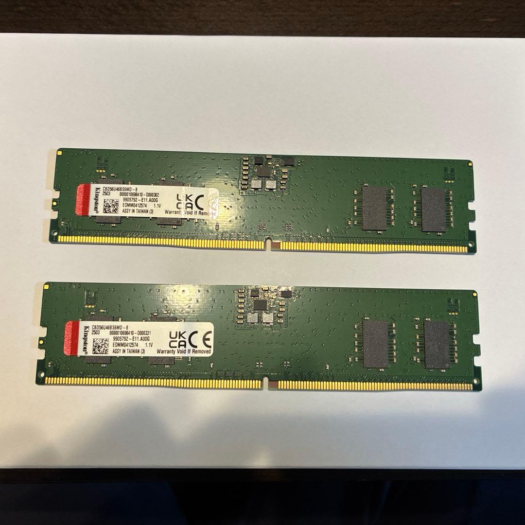 Kingston DDR5-5600 8GB 2枚SET（16GB）