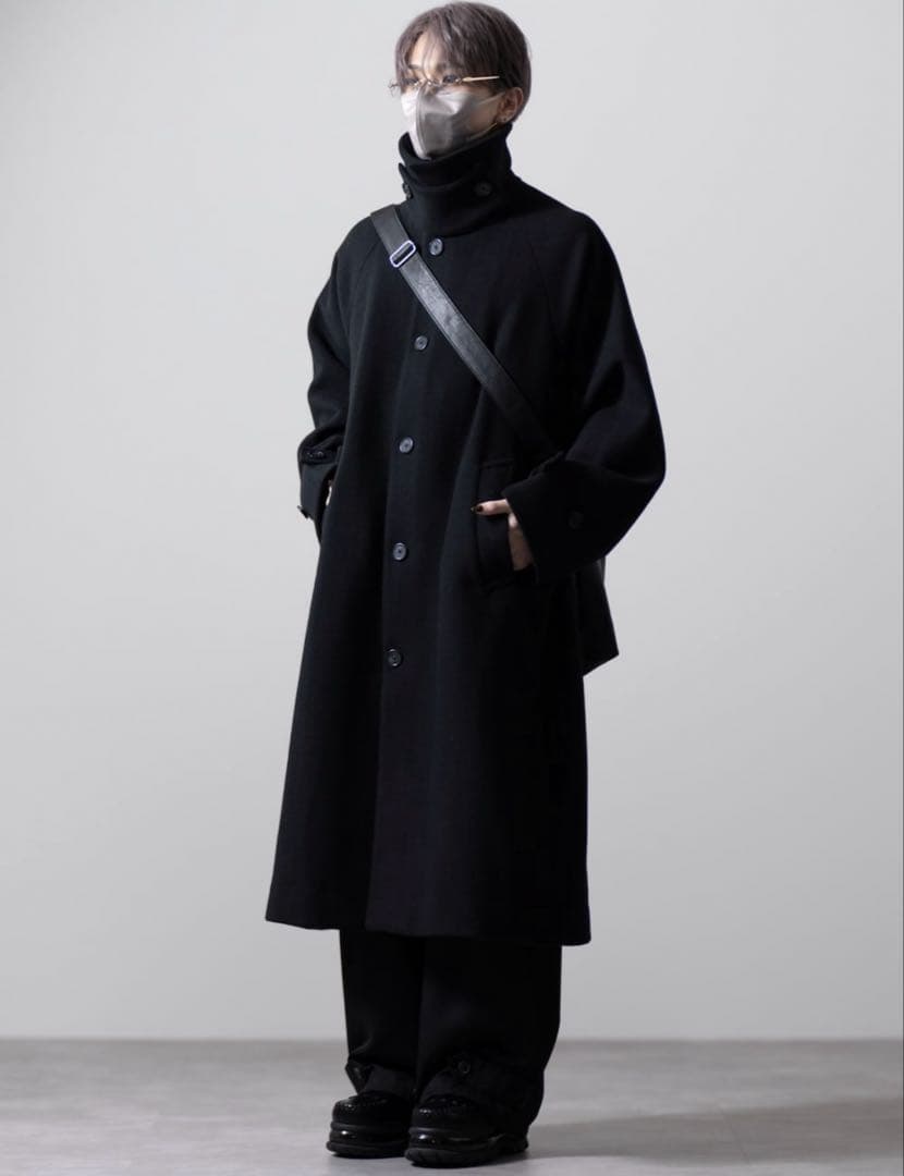 【完売品】CLEL ウールブレンド テックメルトンステンカラーコート XS