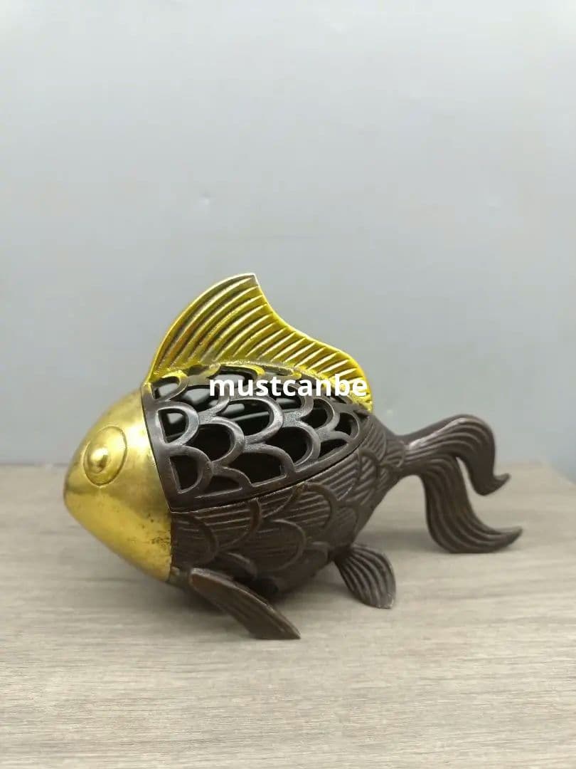 銅製 香炉 金魚薫香炉 室内香炉 茶台香道具 装飾品 工芸品 置物