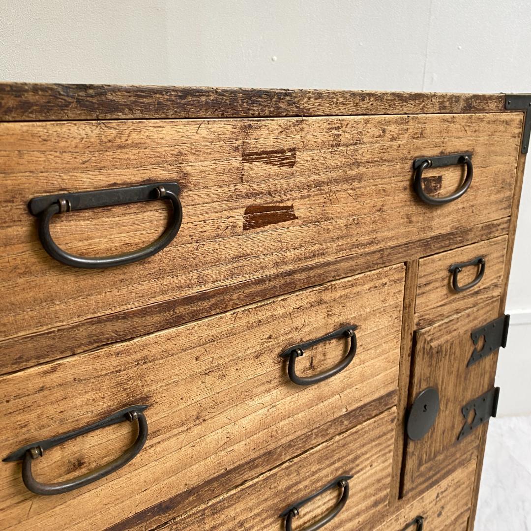 アンティーク 箪笥 小タンス 小引き出し 桐 金具 古道具