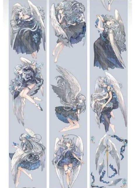 J195＃黑卡蒂之翼(贝壳光)不睡觉世界冠军切り売り海外人物マステ女の子墨魚