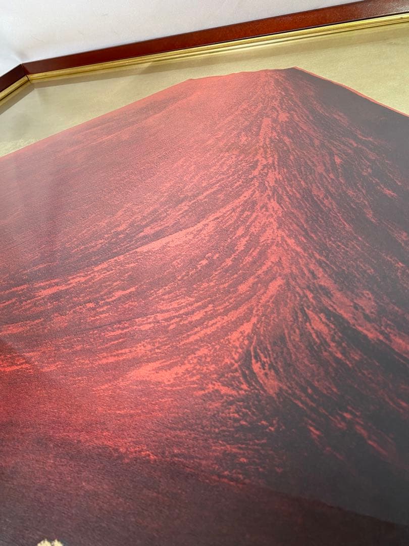 976❣️ 下川立夏　　日本画「赤富士」画寸 20号