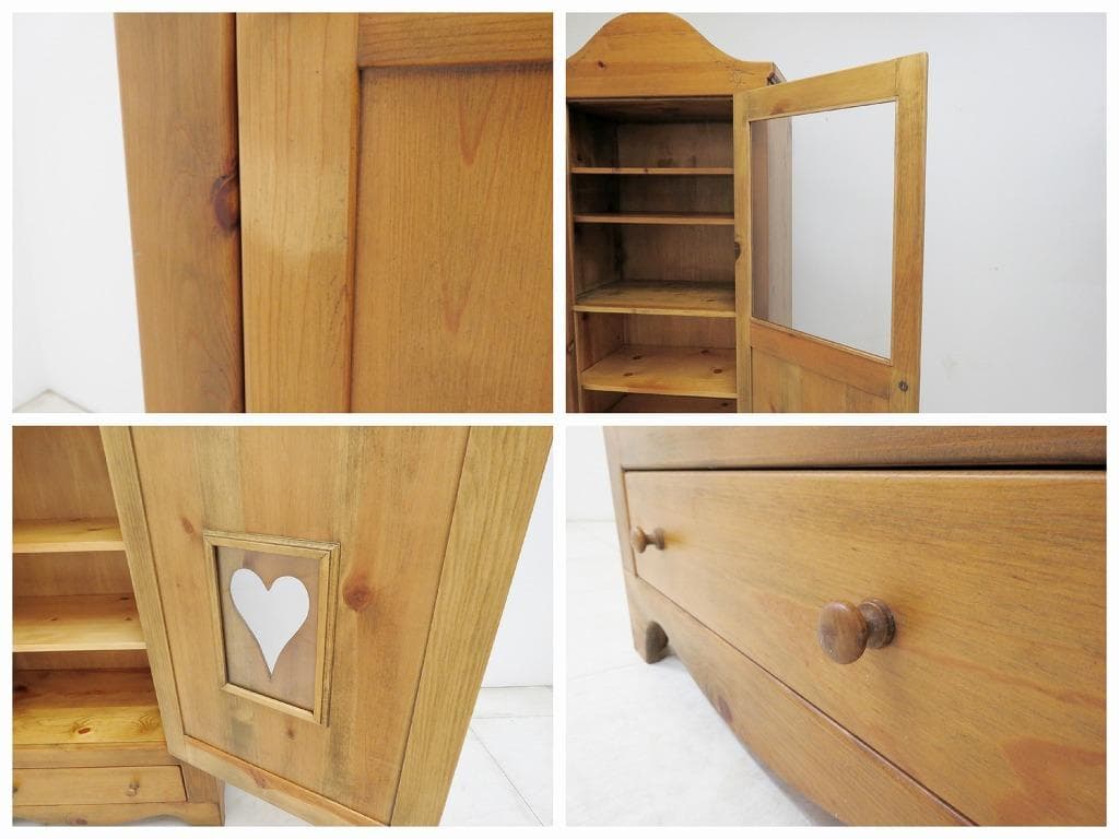 アンファン コーハウス パイン無垢材 ブックキャビネット 本棚 書棚 食器棚