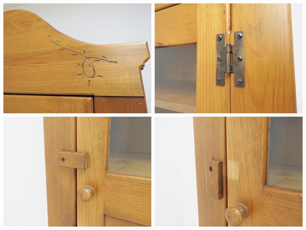 アンファン コーハウス パイン無垢材 ブックキャビネット 本棚 書棚 食器棚