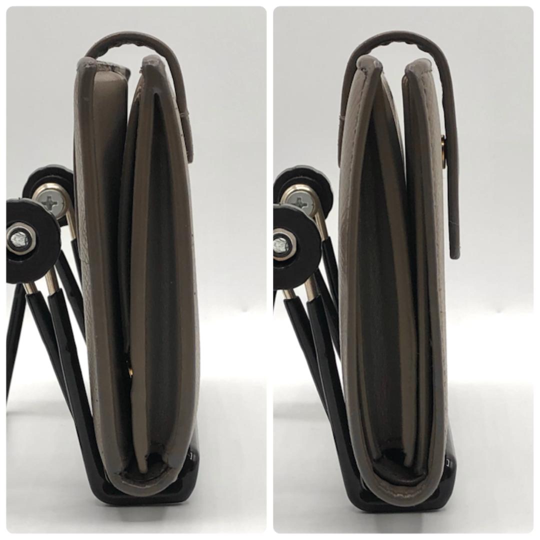 箱付き✨セリーヌ ミディアム ストラップ ウォレット 二つ折り財布 グレージュ