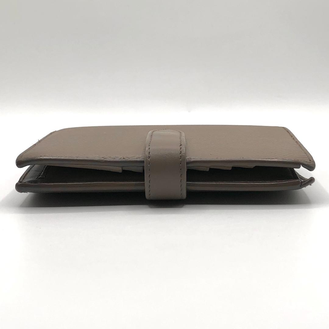 箱付き✨セリーヌ ミディアム ストラップ ウォレット 二つ折り財布 グレージュ