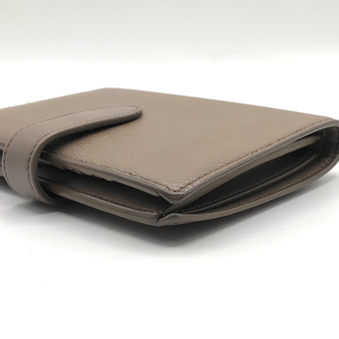 箱付き✨セリーヌ ミディアム ストラップ ウォレット 二つ折り財布 グレージュ