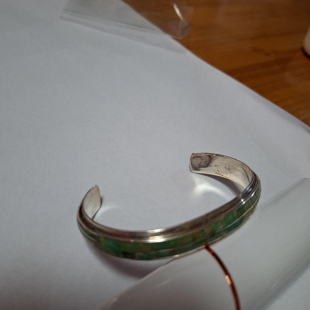 ナバホターコイズグリーン シルバーバングル