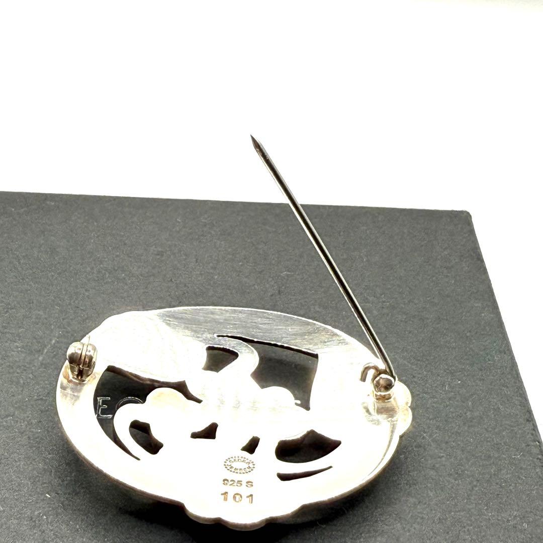 美品★ ジョージジェンセン 101 ブローチ ムーンライトグレープ シルバー