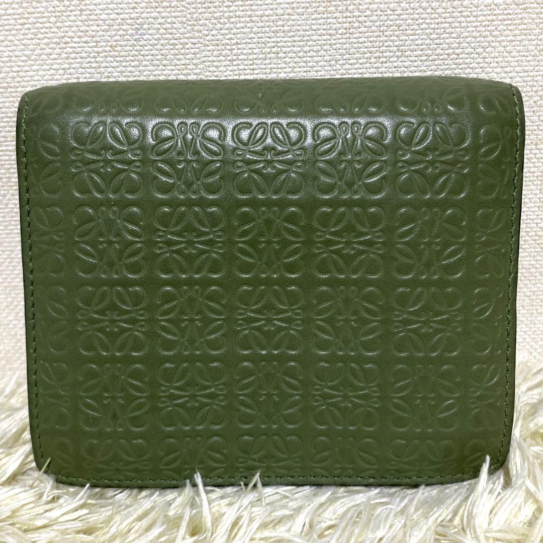 美品✨ LOEWE ロエベ 二つ折り財布 リピートアナグラム ラウンドファスナー