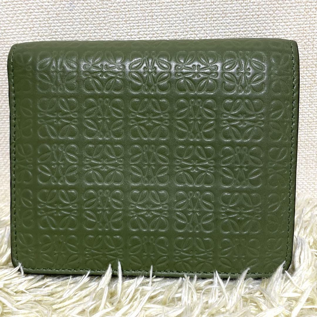 美品✨ LOEWE ロエベ 二つ折り財布 リピートアナグラム ラウンドファスナー