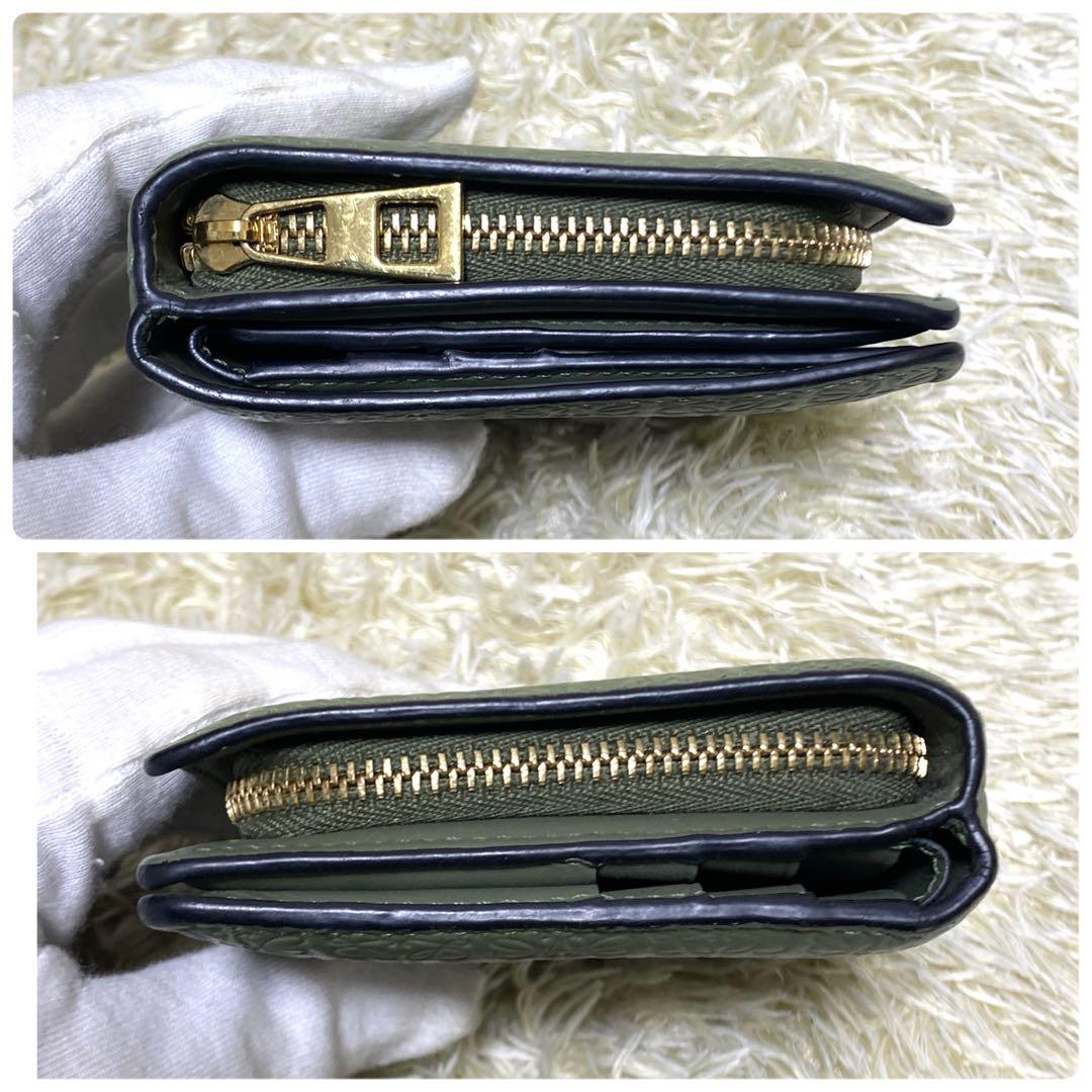 美品✨ LOEWE ロエベ 二つ折り財布 リピートアナグラム ラウンドファスナー